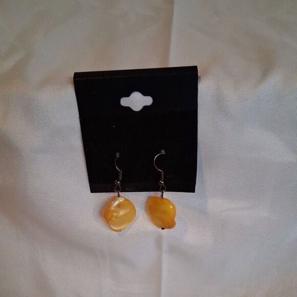 Handmade Jewelry - Beautiful Handmade Earrings For Women Yellow Stone With Hooks